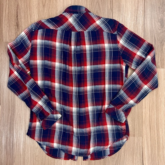 Rails Plaid Lennox Button Up Shirt Top M Navy Red - Picture 7 of 9